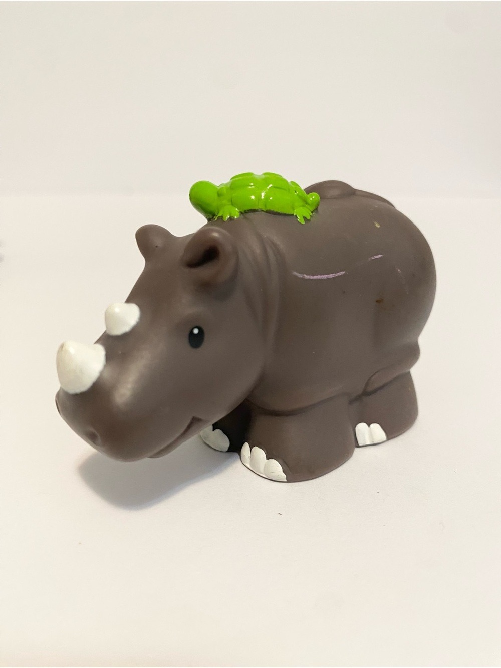 Little People Rhino Animal Dark Grey Figure w Turtle Zoo Safari Toy 4/$20 🛑